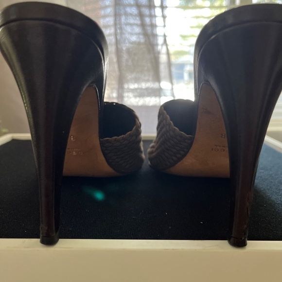 Gucci Brown Woven Fabric Mule Sandals Size 8B - Picture 5 of 10